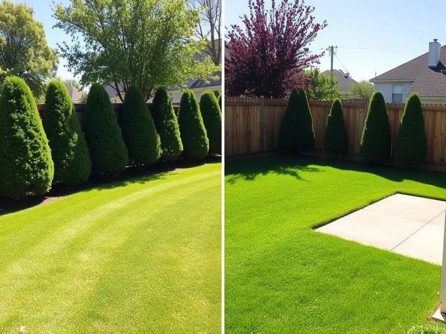 After a Ramirez Yards clean-up in Hayward: mowed lawn, trimmed hedges and a new fence